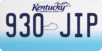 KY license plate 930JIP