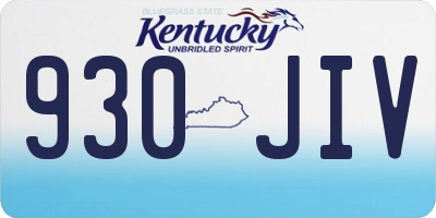 KY license plate 930JIV