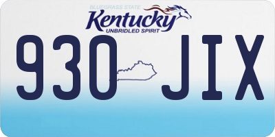 KY license plate 930JIX