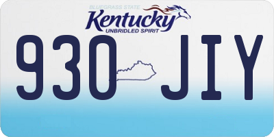 KY license plate 930JIY