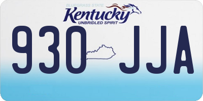 KY license plate 930JJA
