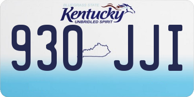 KY license plate 930JJI