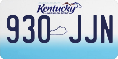KY license plate 930JJN