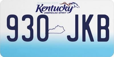 KY license plate 930JKB