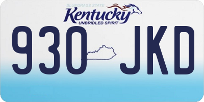 KY license plate 930JKD