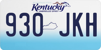 KY license plate 930JKH