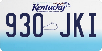 KY license plate 930JKI