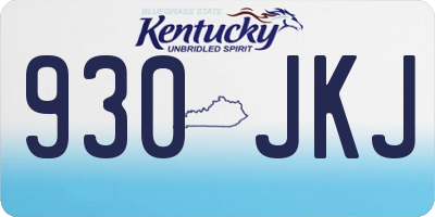 KY license plate 930JKJ