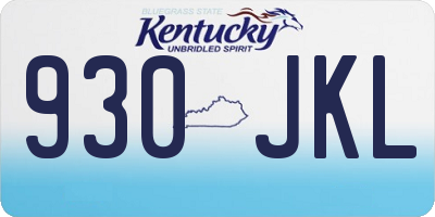 KY license plate 930JKL