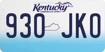 KY license plate 930JKO