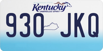 KY license plate 930JKQ