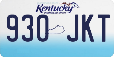 KY license plate 930JKT