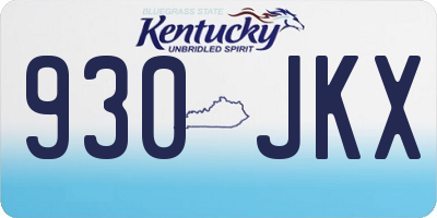 KY license plate 930JKX