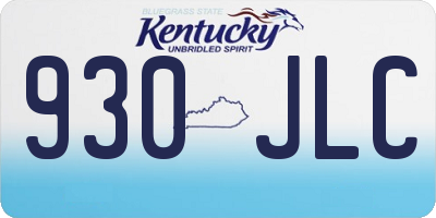 KY license plate 930JLC