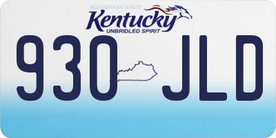 KY license plate 930JLD
