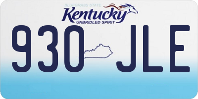 KY license plate 930JLE
