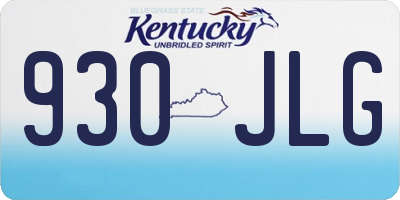 KY license plate 930JLG