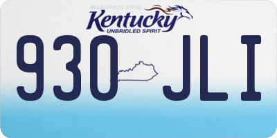 KY license plate 930JLI