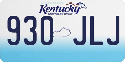 KY license plate 930JLJ
