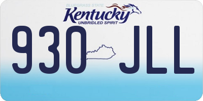 KY license plate 930JLL