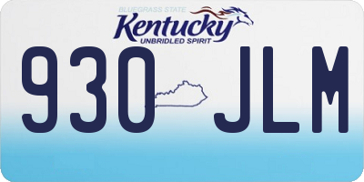 KY license plate 930JLM