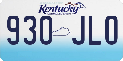 KY license plate 930JLO