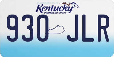 KY license plate 930JLR