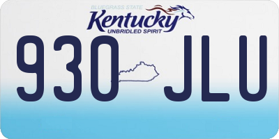 KY license plate 930JLU