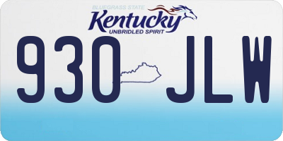 KY license plate 930JLW