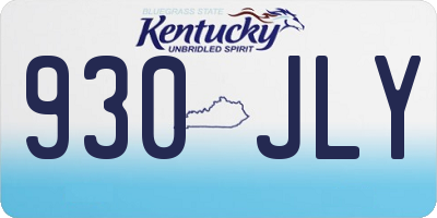 KY license plate 930JLY