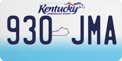 KY license plate 930JMA