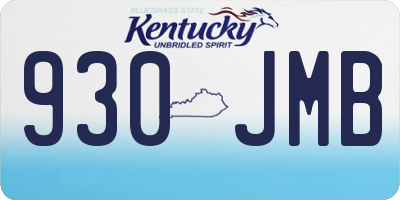 KY license plate 930JMB
