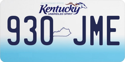 KY license plate 930JME
