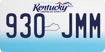 KY license plate 930JMM