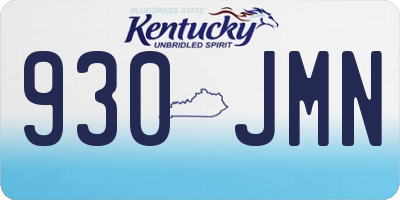 KY license plate 930JMN