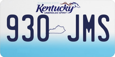 KY license plate 930JMS