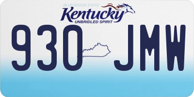 KY license plate 930JMW