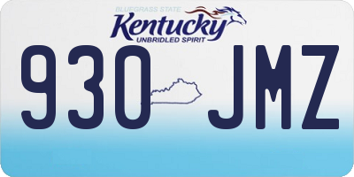 KY license plate 930JMZ