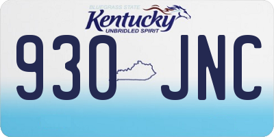 KY license plate 930JNC