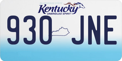 KY license plate 930JNE