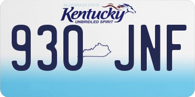 KY license plate 930JNF