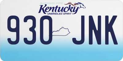 KY license plate 930JNK