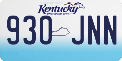 KY license plate 930JNN