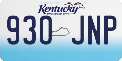 KY license plate 930JNP