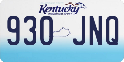 KY license plate 930JNQ