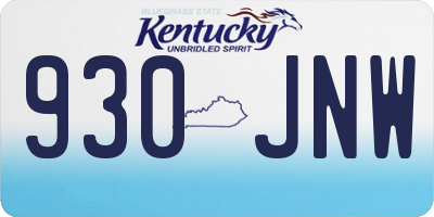 KY license plate 930JNW