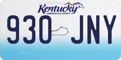 KY license plate 930JNY