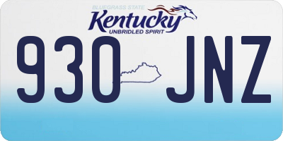KY license plate 930JNZ