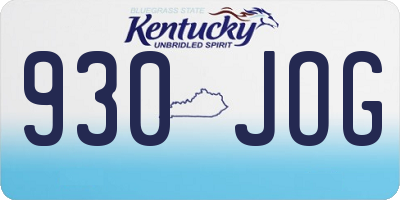 KY license plate 930JOG