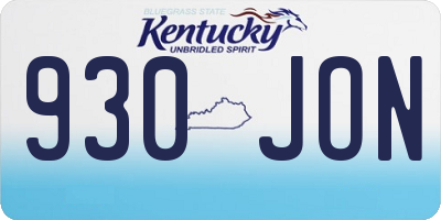 KY license plate 930JON